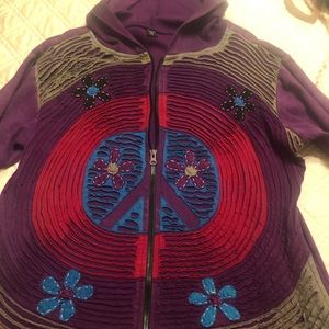 Purple/multi color hoodie